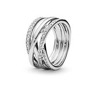 PANDORA Timeless Women's Sterling Silver Entwined Cubic Zirconia Ring, Size 48, No Box