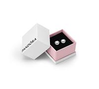 Pandora Timeless Women's Sterling Silver Round Sparkle Clear Cubic Zirconia Stud Earrings, With Gift Box