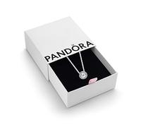 PANDORA Timeless Women's Sterling Silver Round Sparkle Halo Cubic Zirconia Pendant Necklace, 45cm, With Gift Box