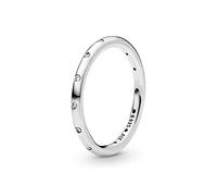 PANDORA Timeless Women's Sterling Silver Simple Sparkling Band Cubic Zirconia Ring, Size 48, No Box