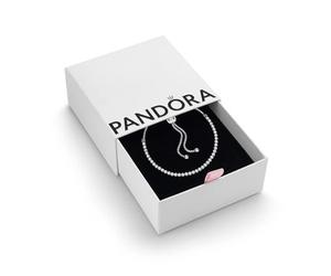 PANDORA Timeless Women's Sterling Silver Sparkling Slider Bracelet for Charms, Size 25, With Gift Box