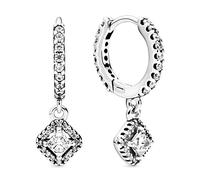 Pandora Square Sparkle Hoop Earrings