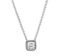 PANDORA Timeless Women's Sterling Silver Square Sparkle Halo Cubic Zirconia Pendant Necklace, 45cm, No Box