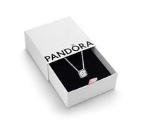 Pandora Timeless Women's Sterling Silver Square Sparkle Halo Cubic Zirconia Pendant Necklace, 45cm, With Gift Box