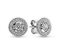 Pandora Timeless Women's Sterling Silver Vintage Circle Cubic Zirconia Stud Earrings