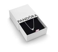 PANDORA Triple Stone Heart Collier Necklace-With Gift Box