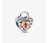 PANDORA Two Colour Padlock Splittable Heart Charm 782505C00