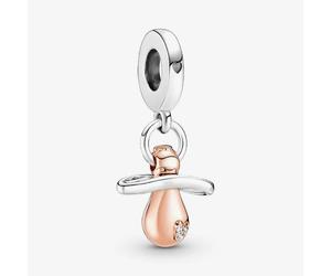 PANDORA Two Tone Baby Dummy Dangle Charm 781490C01