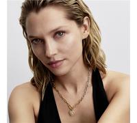 Pandora Two-tone Link Chain Radiating Heart Necklace - Gold