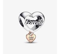PANDORA Two Tone Love You Family Heart Charm 782326C00