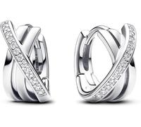 Pandora Überkreuzte Pavé Creolen 293150C01 Earrings