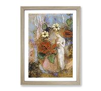 Pandora Vol.3 By Odilon Redon Classic Painting Framed Wall Art Print, Ready to Hang Picture for Living Room Bedroom Home Office Décor, Oak A2 (64 x 46 cm)