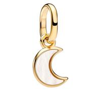 Pandora Gold White Crescent Moon Mini Dangle Charm