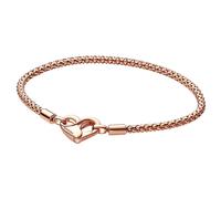 Pandora Moments Studded chain 14k rose gold-plated bracelet with heart clasp, 17