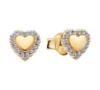 Pandora Women's Earrings Studs Halo Heart Gold Colored 264363C01