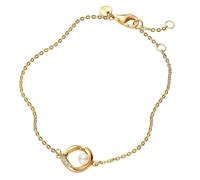 Pandora Women's Gold Pearl Bracelet 563830C01, 563830C01-20, Sterling Silver, Cubic Zirconia, 563830C01-20, Sterling Silver, Cubic Zirconia
