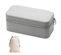 PANDORA Women's Jewellery Organiser Original Jewellery Box for Women and Girls Travel Jewellery Box Grey (200 x 101 x 85 mm). Organic cotton pouch (A012_Bag)