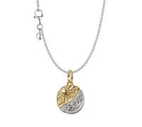 Pandora Womens Necklace Gift Set Two-Tone Sun & Moon Pendant Chain