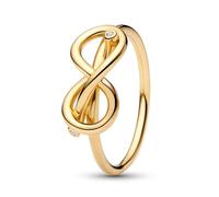 PANDORA Women's Ring Infinity Knot Gold Colour 163759C01 54/17.2 Sterling Silver Cubic Zirconia