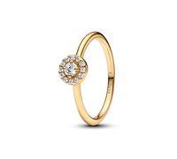 PANDORA Women's Ring Pave Round Halo Gold Tone 163554C01