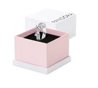 PANDORA Silver Ring for Women Sparkling Bow Double Row 193552C01, 52, Sterling Silver, Cubic Zirconia