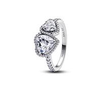 Pandora Double Sparkling Halo Hearts Ring - 54