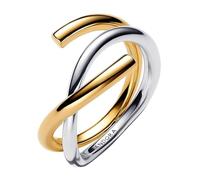Pandora Women's Ring Two-Tone 163889C00 52/16.6 Sterling Silver No Gemstone, 52/16,6, Sterling Silver, No Gemstone