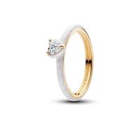 PANDORA Women's Ring White Gold Heart Chakra 163088C01 58/18.5 Sterling Silver Cubic Zirconia