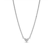 Pandora Women's Silver Heart Necklace With Triple Stone 393014C01-45