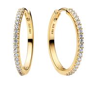 Pandora Womens Sparkling Gold Hoop Earrings 264652C01