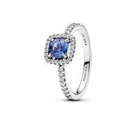 Pandora Women's Sterling Silver Blue Sparkling Square Ring 193555C01, Silver, 56/17,8, Fine