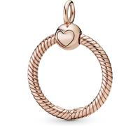 PANDORA Women's Sterling Silver Small O Pendant | Small O Charm-Holder Pendant in Sterling Silver, Inspired by the Pandora Crown O, Holds Up to Three Charms