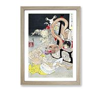 Pandoras Box By Tsukioka Yoshitoshi Asian Japanese Framed Print | A3 Oak Framed Wall Art | Ready to Hang | Asian Nature Picture | Living Room Bedroom Lounge Office