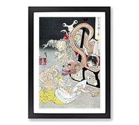 Pandoras Box by Tsukioka Yoshitoshi Framed Print | A2 Black Framed Wall Art | Ready to Hang | Modern Nature Picture | Living Room Bedroom Lounge Office