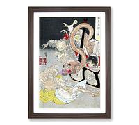 Pandoras Box by Tsukioka Yoshitoshi Framed Print | A2 Walnut Framed Wall Art | Ready to Hang | Modern Nature Picture | Living Room Bedroom Lounge Office