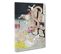 Pandoras Box by Tsukioka Yoshitoshi Painting Canvas Print | Gallery Wrapped 30mm Frame Wall Art | 30x20 inches | Ready to Hang | Contemporary Picture | Living Room Bedroom Lounge Office