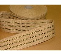 Pandoras Upholstery 10 Metres Black & Yellow 14lb 70mm 2 3/4" Wide Extra Strong Woven Jute Hessian French Chair Upholstery Webbing
