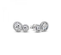 Pandpra 293774C01 Timeless Cuddly Radiant Wreath Earrings Sterling Silver with Zirconia, 3x7,8x12,2 mm, Sterling Silver, Cubic Zirconia