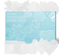 Panduro Ironing Beads Pärlplattor Midi Mega Pack - 13 Pegboards for Diameter 5 mm Ironing Beads - For Children and Adults - Create Figures Such As Unicorns, Hearts and Stars.