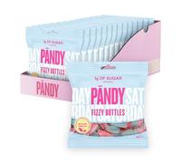 PANDY Candy Fizzy Bottles, Only 1g Sugar & 70 Calories, Bubble Gum Flavour Swedish Sour Gummy Sweets, 14x50g Bags
