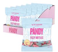 PANDY Candy Fizzy Bottles Sweets, Bubble Gum Flavour, Gummy Candies Bag, Only 1g Sugar & 70 Calories, 6x50g