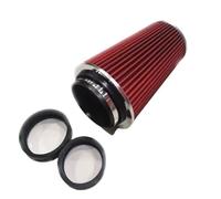 Panel Filter Universal 4Inch 101mm Cold Air Intake Clamp-On Sports Filter Washable Car Parts(Red)