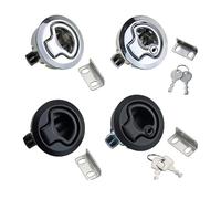 Panel Industrial Lock Zinc Alloy Or Plastic Internal and External Push Embedded 1Pcs(PA6-Black-Key)