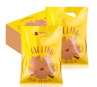 Panelee 100 PCS Religious Fall Goody Bags Autumn Thanksgiving Treat Bags with Handles Christian Maple Fall Leaves Favor Bags for Kids Goody Candy Bags for Thanksgiving Sundayschool Party Supplies