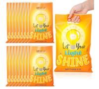 Panelee 50 Pcs Let Your Light Shine Plastic Gift Treat Bags with Handles | Religious Christian Plastic Goody Bags Cross Candy Treats, Sunday School Church, Party Supplies Favor Decoration