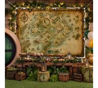 Panelee 7x5ft Wizard Backdrop for Party Vintage Magic Map Castle Background | Extra Large Magic Castle Theme Wall Hanging, Medieval Wizard Vintage Wall Background for Birthday Party, Photography Decor