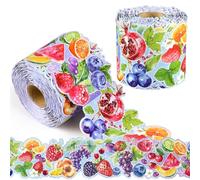 Panelee Farmers Market Fruit Border 68.9 Feet Bulletin Board Border Butterflies Flowers Bee Space Inspirational Cute Decor for Classroom Bulletin Boards Chalkboard Wall Decor