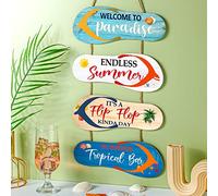 Panelee Wooden Beach Wall Hanging Decor Sign Beach Decorations for Bathroom Flip Flop Wall Decorations Summer Ocean Sign for Home Spring Summer Tropical Coastal(Ocean)