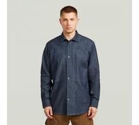 Panelled Pocket Regular Shirt - Dark blue - Men S