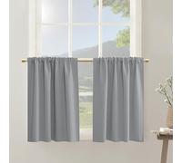PANELSBURG Bathroom Curtains Window,Short Blackout Privacy Curtains for Small Windows,24 Inch Length,Light Grey